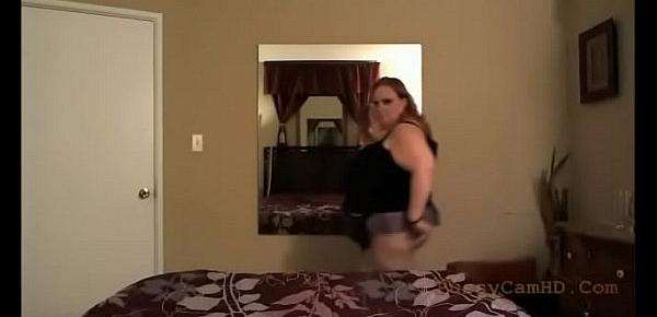  Redhead BBW Slutty Striptease Having Orgasm On webcam Part 2 ]
